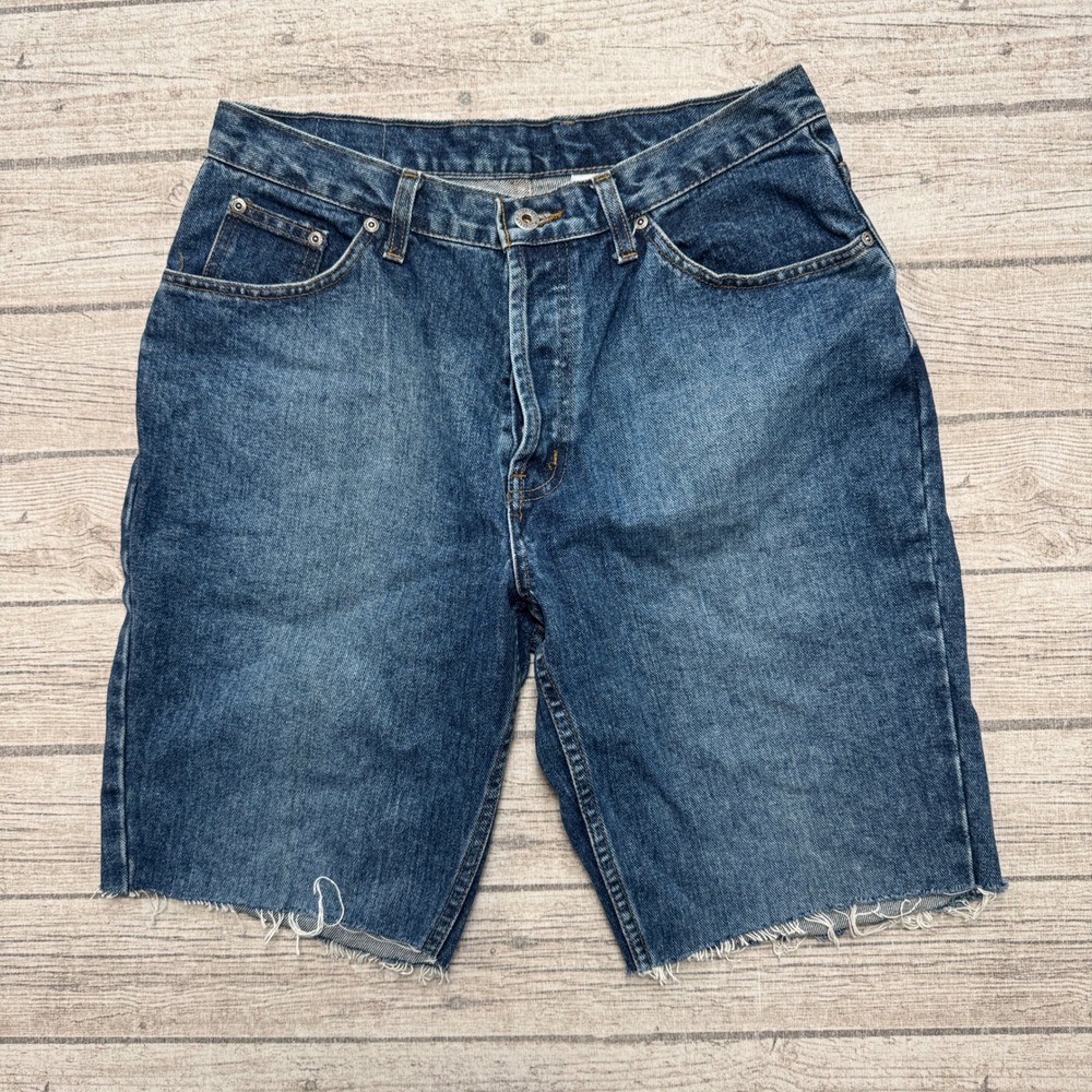 Authentic Northern Shorts Men's 31 Blue Denim Button Fly Cotton Cut Off Utility